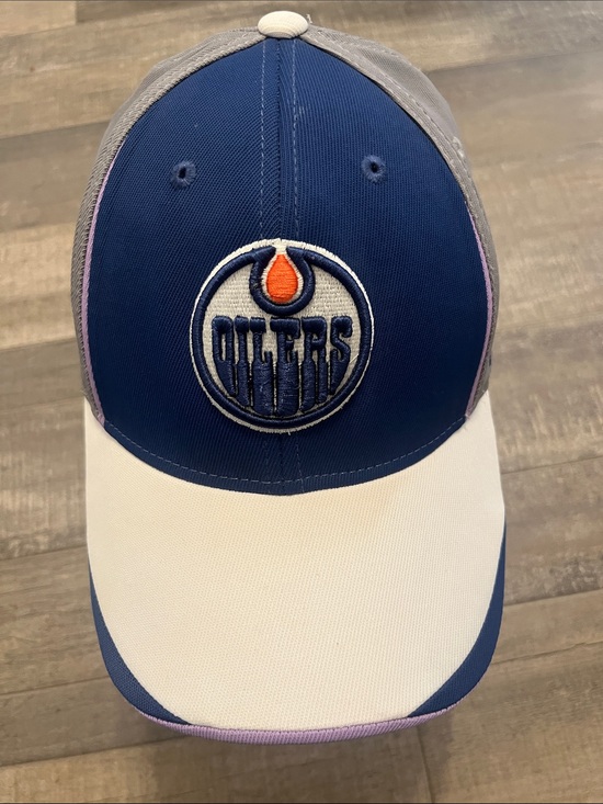 NHL Accessories - NHL Reebok Blue White Gray Trucker Hat with Orange Accent